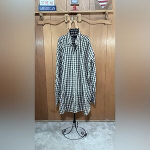 Harbor Bay Black and White Plaid Casual Button Down Shirt